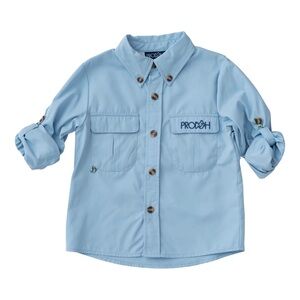 Prodoh fishing shirt toddler boys long sleeve founders kids performance buttons